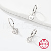 3Pcs 925 Sterling Silver Clear Cubic Zirconia Heart Hoop Earrings MG6658-8-1