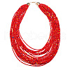 Bohemian Style Glass Seed Beaded Multilayer Necklaces & Teardrop Dangle Earrings Sets WGC1230-01-2