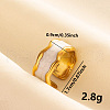 Fashionable 304 Stainless Steel Enamel Cuff Ring PQ9048-2-1