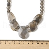 Natural Grey Agate Faceted Bib Graduated Beaded Necklaces for Women NJEW-B128-01F-5