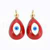 Real 16K Gold Plated Brass Enamel Pendants KK-S061-78K-NR-2