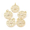 Brass Micro Pave Clear Cubic Zirconia Pendants ZIRC-I043-04G-1