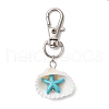 Synthetic Turquoise & Shell Pendant Decorations HJEW-JM03178-03-1