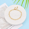 Brass Heart Link Chain Bracelets for Women BJEW-N032-08B-G-1