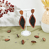 Unicraftale 15 Pair Walnut Wood Stud Earring Findings STAS-UN0055-14A-2