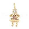 Brass Micro Pave Cubic Zirconia Pendants ZIRC-I356-17G-B04-1