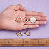 4Pcs 4 Style Brass Micro Pave Clear Cubic Zirconia D-Ring Anchor Shackle Clasps ZIRC-PJ0001-02-15