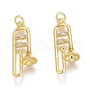 Brass Micro Pave Clear Cubic Zirconia Pendants ZIRC-Z008-37G-1