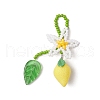 Resin & Handmade Glass Seed Beaded Flower Lemon Big Pendants PALLOY-MZ00771-02-1