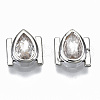 Brass Micro Pave Clear Cubic Zirconia Cabochons KK-S061-51P-NR-1