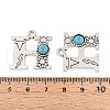 Synthetic Turquoise & Alloy Pendants PALLOY-H146-01AS-H-3