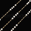 Rondelle Glass Beaded Link Chains CHS-G028-07G-01-1