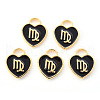 Light Gold Plated Alloy Enamel Pendants ENAM-R136-30-21-1