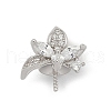 925 Sterling Silver Pave Clear Cubic Zirconia Flower Pendant Bails STER-P068-05P-1