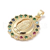 Brass Clear Cubic Zirconia Pendants KK-Z050-15G-02-2