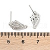Brass Micro Pave Cubic Zirconia Stud Earring Findings KK-Z094-13P-3