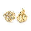 Brass Micro Pave Cubic Zirconia Stud Earrings EJEW-P261-41G-2