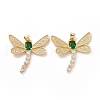 Brass Cubic Zirconia Pendants ZIRC-I062-16G-1