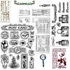 CRASPIRE 4Pcs 4 Styles Retro Stamp Theme Clear Silicone Stamps DIY-CP0009-73-1