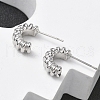 C-Shaped Brass Stud Earrings EJEW-D320-11P-2