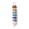 Chakra Natural Lava Rock Dyed Beaded Connector Charms PALLOY-JF02546-02-1