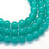 Baking Painted Imitation Jade Glass Round Bead Strands X-DGLA-Q021-8mm-07-1