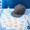 Paw Print Hotfix Glass Rhinestone DIY-WH0453-71B-02-4