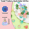 SUNNYCLUE 70Pcs 7 Colors Transparent Spray Painted Glass Charms GLAA-SC0001-91-2