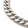 Non-Tarnish 304 Stainless Steel Cuban Link Chain Bracelets for Women Men BJEW-Q341-14A-P-2