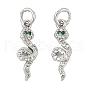 Brass Micro Pave Cubic Zirconia Pendants KK-U056-07P-1