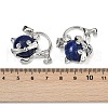 Dyed Natural Lapis Lazuli Kitten Pendants G-J386-C17-22-3