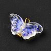 Electroplate Transparent Glass Pendants PALLOY-JF00903-6