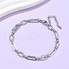 304 Stainless Steel Oval Link Anklets for Women AJEW-U025-01P-1