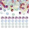 200Pcs 4 Colors Baking Painted Transparent Glass Bead Strands DGLA-TA0001-07-10