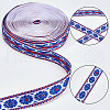 Gorgecraft 10M Ethnic style Embroidery Polyester Ribbons OCOR-GF0002-37-6