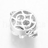 Hollow Flower Rack Plating Brass Micro Pave Cubic Zirconia Box Clasps KK-L141-14P-NR-2