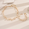 Elegant Brass Plastic Shell Multi-layer Bracelets & Necklaces Sets for Women FL3722-5