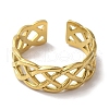 PVD Vacuum Plating 201 Stainless Steel Hollow Criss Cross Open Cuff Rings for Women RJEW-C092-09G-2