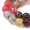 Dyed Natural Agate Faceted Round Beads Strands G-E320E-8mm-13-3