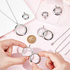 DELORIGIN DIY Blank Dome 304 Stainless Steel Locket Pendant Necklace Making Kit STAS-DR0001-04-3