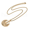 304 Stainless Steel Hollow Buddha Yoga Flower Pendant Necklaces for Women NJEW-K283-06G-2
