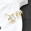 Brass Micro Pave Clear Cubic Zirconia Stud Earrings EJEW-H157-03G-01-3