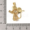Rack Plating Brass Micro Pave Cubic Zirconia Pendants ZIRC-F142-11G-02-3