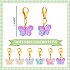 60Pcs 6 Colors Butterfly Glass Pendant Decorations HJEW-PH01944-2