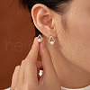 Teardrop Brass Pave Clear Cubic Zirconia Stud Earrings UK6514-2