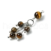 Natural Grade AB Tiger Eye Round Tassel Big Pendants PALLOY-JF03281-06-3