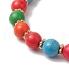 Easter Day Synthetic Turquoise Beads Stretch Bracelets BJEW-TA00604-4