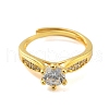 Mother's Day Rings Clear Cubic Zirconia Adjustable Rings RJEW-L120-018G-02-2