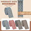 BENECREAT 4 Strands 4 Colors Polycotton Rhombus Print Jacquard Ribbons SRIB-BC0001-20-2