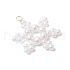 6Pcs 3 Styles Glass Snowflake Pendants PALLOY-JF03950-03-4